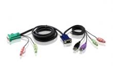 Шнур, мон+клав+мышь USB+аудио, SPHD15+2xRCA=>HD DB15+2xUSB A-Тип+2xRCA, Male, 8+4+2x2 проводов, опрессованный, 5 метр., черный, Aten 2L-5305UU фото, купить, цена, магазин