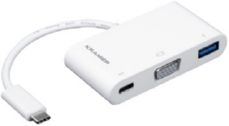 Переходник USB 3.1 тип C вилка на VGA розетку, USB 3.0 розетку и розетку USB 3.1 Type-C для зарядки мобильных устройств Kramer ADC-U31C/M1 / 99-97210003 фото, купить, цена, магазин