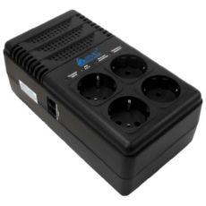 Стабилизатор AVR-1008-G, 800ВА, Индикация режимов работы, Диапазон работы AVR: 170-277В, 4 вых., 1 м., Чёрный SVC AVR-1008-G фото, купить, цена, магазин