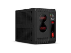 Стабилизатор AVR-600(600Вт), LED-индикаторы, Диапазон работы AVR: 140-280В, 2 вых., 1.2 м., Чёрный SVC AVR-600 фото, купить, цена, магазин