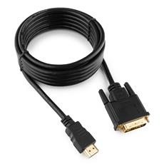 Кабель HDMI-DVI Cablexpert CC-HDMI-DVI-10, 19M/19M, 3.0м, single link, черный, позол.разъемы, экран, пакет Cablexpert CC-HDMI-DVI-10 фото, купить, цена, магазин