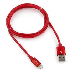 Кабель Cablexpert для Apple CC-S-APUSB01R-1M, AM/Lightning, серия Silver, длина 1м, красный, блистер Cablexpert CC-S-APUSB01R-1M фото, купить, цена, магазин