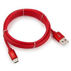 Кабель USB 2.0 Cablexpert CC-S-USBC01R-1.8M, AM/Type-C, серия Silver, длина 1.8м, красный, блистер Cablexpert CC-S-USBC01R-1.8M фото, купить, цена, магазин