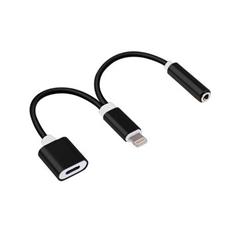 Переходник USB Cablexpert CCA-LM3.5F-02, Lightning M/Jack3.5F+ Lightning F (с доп питанием), для передачи аудиосигнала, черный, блистер Cablexpert CCA-LM3.5F-02 фото, купить, цена, магазин