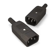 Hyperline CON-IEC320C14 Разъем IEC 60320 C14 220В 10A на кабель (плоские выступающие штыревые контакты в пластиковом обрамлении) Hyperline CON-IEC320C14 фото, купить, цена, магазин