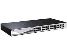 24 ports 10/100Mbps and 2 ports 10/100/1000Mbps and 2 Combo 10/100/1000BASE-T/SFP WEB Smart III Switch D-Link DES-1210-28/ME фото, купить, цена, магазин
