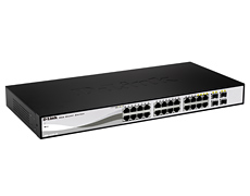 Gigabit Smart III Switch with 20 10/100/1000Base-T ports and 4 combo 1000Base-T/MiniGBIC (SFP) ports D-Link DGS-1210-24 фото, купить, цена, магазин