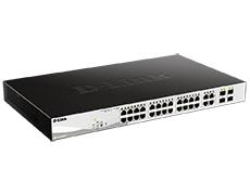 Gigabit Smart Switch with 24 10/100/1000Base-T PoE ports and 4 Gigabit MiniGBIC (SFP) ports 802,3af, 802,3at (port 1-4), power b D-Link DGS-1210-28P фото, купить, цена, магазин