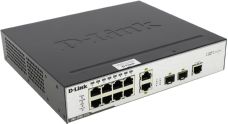 10-Port Management L2 Gigabit Switch 8-Port 10/100/1000 Base-T + 2 Combo 10/100/1000BASE-T/SFP ports, L2 Management Switch, 9 D-Link DGS-3000-10TC/DC фото, купить, цена, магазин