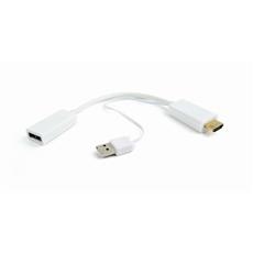 Конвертер HDMI->DisplayPort, Cablexpert DSC-HDMI-DP-W, HD19M+USBxHD20F, белый Cablexpert DSC-HDMI-DP-W фото, купить, цена, магазин