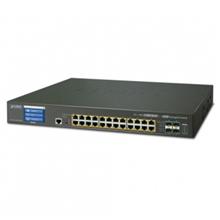 L2+/L4 24-Port 10/100/1000T 75W Ultra PoE + 4-Port 10G SFP+ Managed Switch with Color LCD Touch Screen, Hardware Layer3 IPv4/IPv6 Static Routing, W/ 48V Redund Planet GS-5220-24UP4XVR фото, купить, цена, магазин