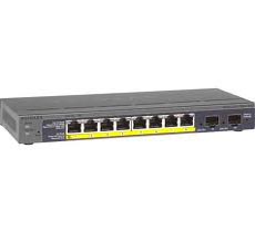 Управляемый гигабитный Smart-коммутатор на 8GE+2SFP портов (из них 8GE портов с PoE) с внешним блоком питания и функциями энергосбережения, PoE бюджет до 46 Вт NetGear GS110TP-100EUS фото, купить, цена, магазин