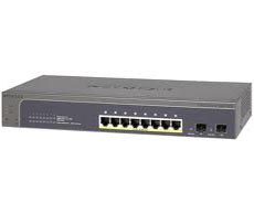 Управляемый гигабитный Smart-коммутатор на 8GE+2SFP портов (из них 8GE портов с PoE+), PoE бюджет до 130 Вт NetGear GS510TP-100EUS фото, купить, цена, магазин