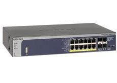 Управляемый коммутатор 2-го уровня с консольным портом на 8GE+4SFP(Combo) портов (12 PoE+ портов, из них 2 порта PoE+ PD для питания коммутатора) со статической NetGear GSM5212P-100NES фото, купить, цена, магазин