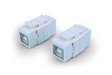 Hyperline KJ1-USB-B2-WH Вставка формата Keystone Jack с проходным адаптером USB 2.0 (Type B) Hyperline KJ1-USB-B2-WH фото, купить, цена, магазин