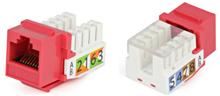 KJ2-8P8C-C5e-90-RD Вставка Keystone Jack RJ-45(8P8C), категория 5e, Dual IDC(110&Krone type), красная Hyperline KJ2-8P8C-C5e-90-RD фото, купить, цена, магазин