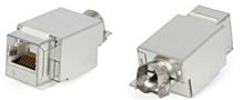 KJ2-8P8C-C6-90-SH-F-WH Вставка Keystone Jack RJ-45(8P8C), категория 6, экранированная, Dual IDC(110&Krone type), белая Hyperline KJ2-8P8C-C6-90-SH-F-WH фото, купить, цена, магазин