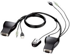 2 port USB KVM Switch with built in cables D-Link KVM-221 фото, купить, цена, магазин