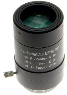 Мегапиксельный вариофокальный объектив, 12-40mm, 1/2, f1.8, CS, ИК коррекция, DC Auto Iris (автодиафрагма) Arecont Vision MPL12-40AI фото, купить, цена, магазин