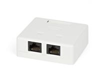 SB2-2-8P8C-C5e-WH Розетка компьютерная RJ-45(8P8C), категория 5e, двойная, внешняя, Dual IDC(110&Krone type) Hyperline SB2-2-8P8C-C5e-WH фото, купить, цена, магазин