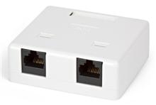 SB2-2-8P8C-C6-WH Розетка компьютерная RJ-45(8P8C), категория 6, двойная, внешняя, Dual IDC(110&Krone type) Hyperline SB2-2-8P8C-C6-WH фото, купить, цена, магазин