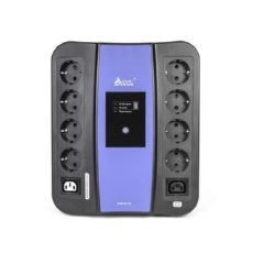 ИБП U-600, Smart, USB, Диапазон работы AVR: 165-275В, Бат.: 12В/7,5 Ач., 8 вых.: Shuko CEE7(4 с работой от батареи,4 сетевой фильтр), 2 вых.: IEC C13, Защита те D-Link SVC-U-600 фото, купить, цена, магазин