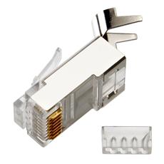 Коннектор RJ-45 8P8C FTP Кат. 6А TWT, экранированный, универсальный, со вставкой, 100 шт. в упак. TWT-PL45/S-8P8C-6A TWT TWT-PL45/S-8P8C-6A фото, купить, цена, магазин