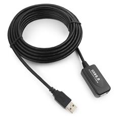 Кабель удлинитель USB 2.0 активный Cablexpert UAE016-BLACK, AM/AF, 4.8м, черный, пакет Cablexpert UAE016-BLACK фото, купить, цена, магазин