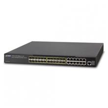 24-Port 100/1000X SFP with 12-Port Shared 10/100/1000T and 4 Optional 10G slots Layer 3 Managed Stackable Switch (AC+DC) Planet XGS3-24242 фото, купить, цена, магазин