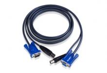 Шнур, мон+клав+мышь USB, HD DB15+B-тип, Female+Male/Male, 8+4 проводов, опрессованный, 1.2 метр., черный, Aten 2L-5001U фото, купить, цена, магазин