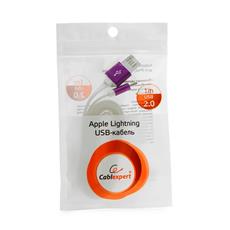 Кабель USB 2.0 Cablexpert CC-ApUSBp1m, AM/Lightning 8P, 1м, мультиразъем USB A, силиконовый шнур, разъемы фиолетовый металлик, пакет Cablexpert CC-ApUSBp1m фото, купить, цена, магазин
