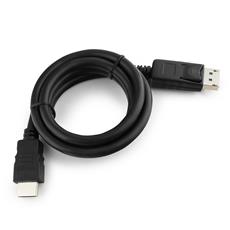 Кабель DisplayPort->HDMI Cablexpert CC-DP-HDMI-1M, 1м, 20M/19M, черный, экран, пакет Cablexpert CC-DP-HDMI-1M фото, купить, цена, магазин