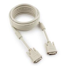 Кабель DVI-D single link Cablexpert CC-DVI-15, 19M/19M, 4.5м, серый, экран, феррит.кольца, пакет Cablexpert CC-DVI-15 фото, купить, цена, магазин