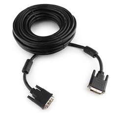 Кабель DVI-D dual link Cablexpert CC-DVI2-BK-10M, 25M/25M, 10м, черный, экран, феррит.кольца, пакет Cablexpert CC-DVI2-BK-10M фото, купить, цена, магазин