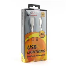 Кабель Cablexpert для Apple CC-G-APUSB01W-3M, AM/Lightning, серия Gold, длина 3м, белый, блистер Cablexpert CC-G-APUSB01W-3M фото, купить, цена, магазин