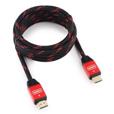 Кабель HDMI Cablexpert, серия Gold, 3 м, v1.4, M/M, красный, позол.разъемы, алюминиевый корпус, нейлоновая оплетка, коробка Cablexpert CC-G-HDMI02-3M фото, купить, цена, магазин