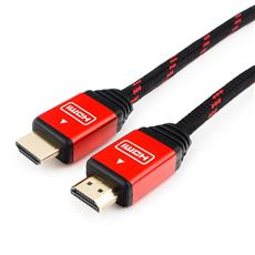 Кабель HDMI Cablexpert, серия Gold, 7,5 м, v1.4, M/M, красный, позол.разъемы, алюминиевый корпус, нейлоновая оплетка, коробка Cablexpert CC-G-HDMI02-7.5M фото, купить, цена, магазин