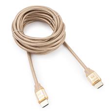 Кабель HDMI Cablexpert, серия Gold, 4,5 м, v1.4, M/M, золотой, позол.разъемы, алюминиевый корпус, нейлоновая оплетка, коробка Cablexpert CC-G-HDMI03-4.5M фото, купить, цена, магазин