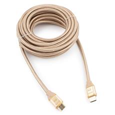 Кабель HDMI Cablexpert, серия Gold, 7,5 м, v1.4, M/M, золотой, позол.разъемы, алюминиевый корпус, нейлоновая оплетка, коробка Cablexpert CC-G-HDMI03-7.5M фото, купить, цена, магазин