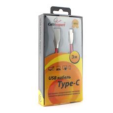 Кабель USB 2.0 Cablexpert CC-G-USBC01R-3M, AM/Type-C, серия Gold, длина 3м, красный, блистер Cablexpert CC-G-USBC01R-3M фото, купить, цена, магазин