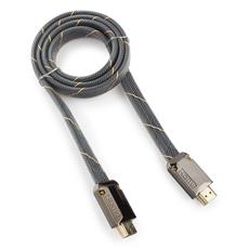 Кабель HDMI Cablexpert, серия Platinum, 1 м, v2.0, M/M, плоский, позол.разъемы, металлический корпус, нейлоновая оплетка, блистер Cablexpert CC-P-HDMI04-1M фото, купить, цена, магазин
