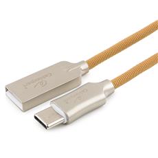 Кабель USB 2.0 Cablexpert CC-P-USBC02Gd-1.8M, AM/Type-C, серия Platinum, длина 1.8м, золотой, нейлоновая оплетка, блистер Cablexpert CC-P-USBC02Gd-1.8M фото, купить, цена, магазин