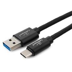 Кабель USB 3.0 Cablexpert CC-P-USBC03Bk-0.5M, AM/Type-C, серия Platinum, длина 0.5м, черный, нейлоновая оплетка, блистер Cablexpert CC-P-USBC03Bk-0.5M фото, купить, цена, магазин