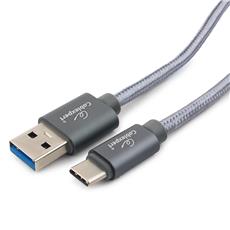 Кабель USB 3.0 Cablexpert CC-P-USBC03Gy-1.8M, AM/Type-C, серия Platinum, длина 1.8м, титан, нейлоновая оплетка, блистер Cablexpert CC-P-USBC03Gy-1.8M фото, купить, цена, магазин