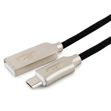 Кабель USB 2.0 Cablexpert CC-P-mUSB02Bk-1M, AM/microB, серия Platinum, длина 1м, черный, нейлоновая оплетка, блистер Cablexpert CC-P-mUSB02Bk-1M фото, купить, цена, магазин