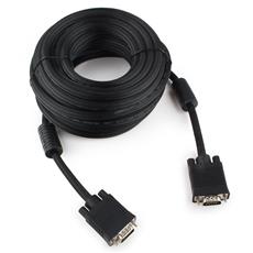 Кабель VGA Premium Cablexpert CC-PPVGA-10M-B, 15M/15M, 10м, черный, двойной экран, феррит.кольца, пакет Cablexpert CC-PPVGA-10M-B фото, купить, цена, магазин
