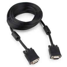 Кабель VGA Premium Cablexpert CC-PPVGA-5M-B, 15M/15M, 5.0м, черный, двойной экран, феррит.кольца, черный, пакет Cablexpert CC-PPVGA-5M-B фото, купить, цена, магазин