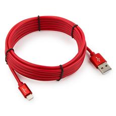Кабель Cablexpert для Apple CC-S-APUSB01R-3M, AM/Lightning, серия Silver, длина 3м, красный, блистер Cablexpert CC-S-APUSB01R-3M фото, купить, цена, магазин