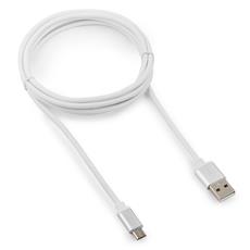 Кабель USB 2.0 Cablexpert CC-S-mUSB01W-1.8M, AM/microB, серия Silver, длина 1.8м, белый, блистер Cablexpert CC-S-mUSB01W-1.8M фото, купить, цена, магазин