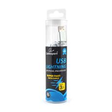 Кабель Cablexpert для Apple CC-U-APUSB02S-1.8M, AM/Lightning, серия Ultra, длина 1.8м, серебристый, блистер Cablexpert CC-U-APUSB02S-1.8M фото, купить, цена, магазин